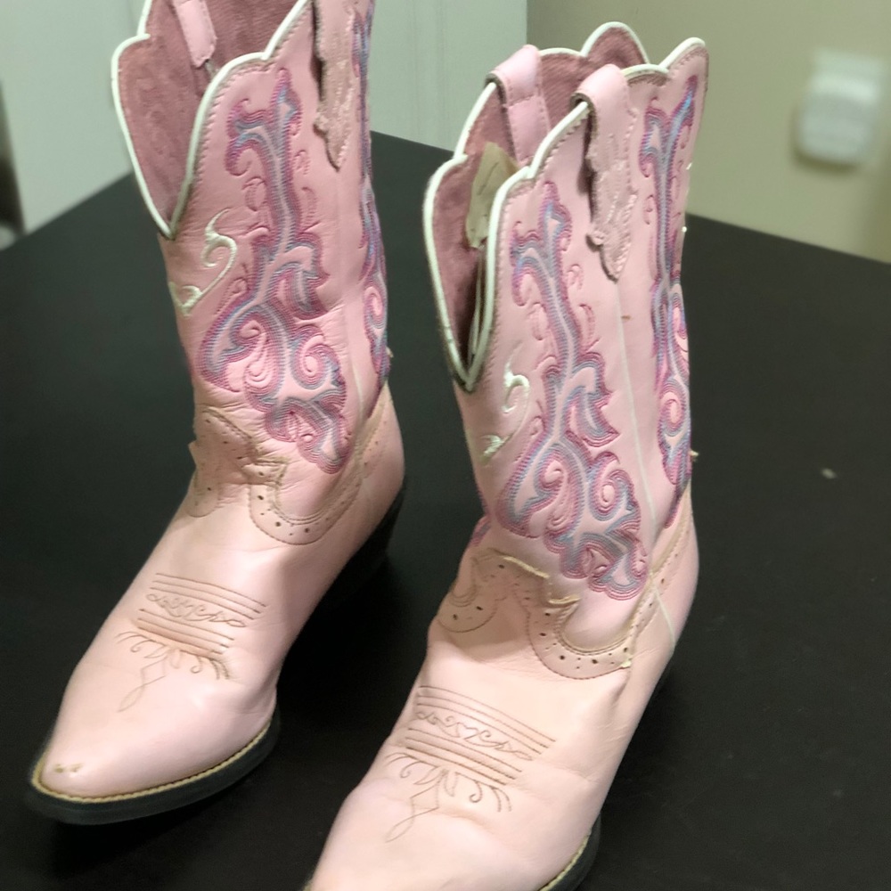 Pink western boots